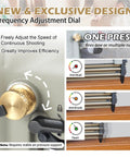 Close-up of pneumatic 18 gauge brad nailer frequency adjustment dial with firing speed settings for woodworking crafts.