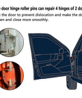 Door Hinge Roller Pin And Bushing Repair Kit For Chevy GMC 1999-2007 Trucks close-up on hinge components in use