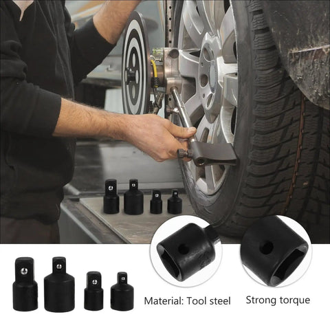 Premium Black Steel Ball Socket Converter Adapter Set With Heavy Duty Wrench Reducers And Professional Ratchet Tools For Serious Grip And Smooth Gear Shifts On Any Mechanical Job on car wheel