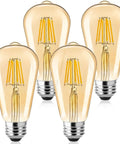 LED Edison Bulbs 4 Pack Dimmable E26 6W LED Bulbs 60W Equivalent 2700K Amber Warm White 470 Lumens Retro Vibe 120V