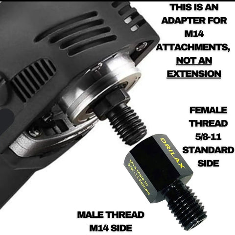 European To North American Thread Converter M14 Male To 5/8-11 Female Angle Grinder Adapter, solid steel