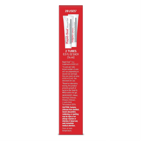 Clear Wound Gel That Stops Bleeding In Seconds, Fast Acting First Aid Gel For Minor Cuts, Side View of Two Tubes Pack