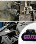 Five Way MAF Sensor Connector Pigtail For Chevy Silverado Sierra Hybrid Tahoe Suburban Yukon Express Savana HHR Cobalt Colorado Canyon 2004 2012 6.0L V8 LQ4 LFA Compatible OE Style Replacement installed view