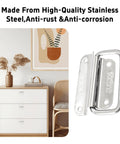 Built Tough 304 Stainless Steel Foldable Pull Handles, Top Shelf Ring Grip For Toolboxes, Storage Chests And Boat Hatches, Heavy Duty Cabinet Hardware With Screws, Silver 4 Pack on a stylish chest of drawers.