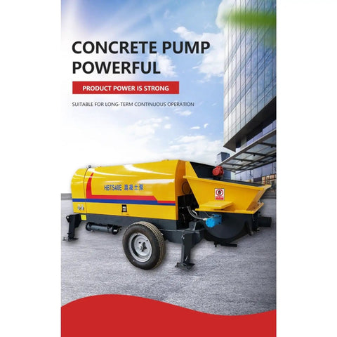 Beefy Trailer Mounted Hydraulic Concrete Pump With High Flow For Nonstop Material Delivery In Commercial Buildings, warehouses