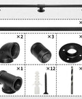 Parts of Heavy Duty Industrial Galvanized Pipe Stair Handrail 5 Foot Length With Wall Mounts Black Powder Coat Finish