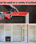 Person applying Built Tough Red Construction Seaming Tape Three Inches Wide By Fifty Five Yards heavy duty tape on wall edges.