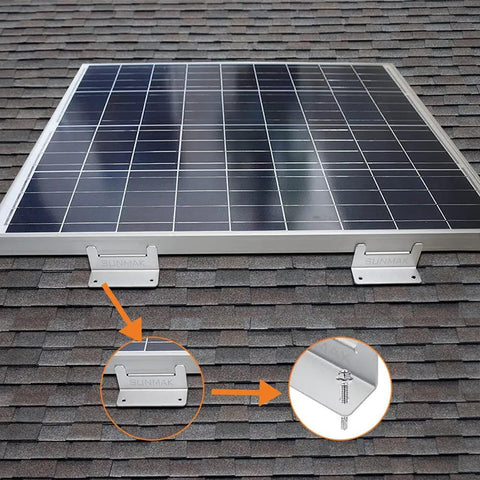 Solar Panel Z Brackets Mounting Kit Lightweight Aluminum Corrosion Free 16 Units Per Set for Off Grid Roof Install on RVs