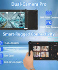 Badass Beat Proof And Road Ready 10.1 Inch Android 13 Rugged Tablet Industrial Grade with dual cameras and connectivity features.