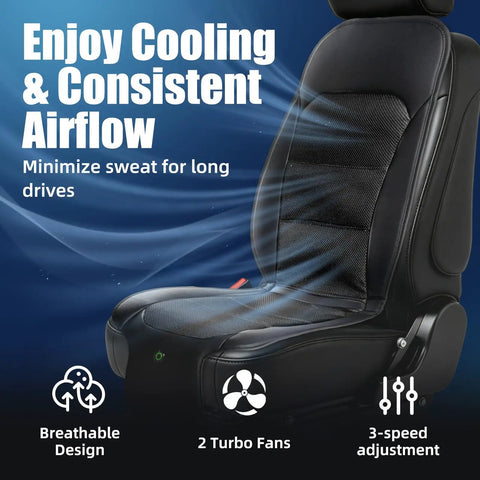Beat The Heat With A Universal Cooling Car Seat Cover, 12V-24V, 3-Speed Air Cooled Seat Cushion For Cars, Trucks, SUVs, And Office