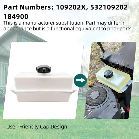 Replacement Lawn Mower Fuel Tank And Fuel Cap Fits Husqvarna Craftsman Poulan Roper Sears With Part Numbers 184900 532184900