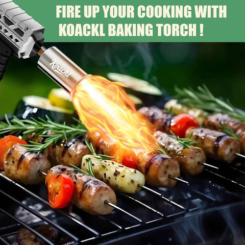 Powerful Propane Torch Gun For Kitchen And BBQ With Adjustable Flame CSA Certified High Heat Up To 2462 Fahrenheit searing kabobs