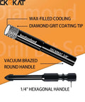 DeckRKAT 7-piece dry diamond drill bit set for tile; diamond grit tip with wax-filled cooling; 1/4-in hex shank.
