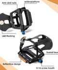 Ride Ready Aluminum Bike Pedals With Toe Cages, Universal Nine Sixteenths Inch Spindle Replacement For Peloton Spin Bikes