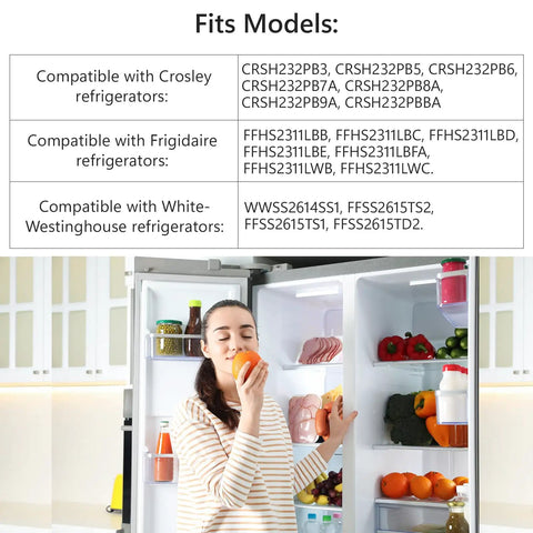 Upgraded Refrigerator Damper Assembly And Air Damper Control Replacement For White Models featuring model compatibility details.