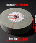 8 Inch Nylon Fiber Buffing Wheel Extra Thick 180 Grit Silicone Carbide Burnishing Wheel With Five Eighths Inch Arbor For Bench Grinder Durable Polishing Tool For Consistent High Quality Finishes, showing measurements
