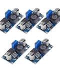 Five Pack Adjustable Buck Converter Module 3 To 40V In, 1.5 To 35V Out DC-DC Step Down Power Supply, Up To 3A, Includes Blue Potentiometer