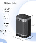 Space Heater 1500W Portable Electric Heater For Indoor Use With Remote PTC Ceramic Thermostat Fast Heat 70 Degree Oscillation