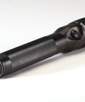Stinger DS 425-Lumen Rechargeable LED Flashlight with Dual Switches, black tactical design, angled view, isolated on white
