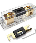 Inline ANL Fuse Holder Kit For 0 2 4 Gauge Wire With Dual 150 Amp Fuses, Easy Direct Connection For Car Audio System Wiring Dual Pack