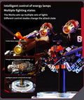 3D DIY Mechanical Beetle Assembly Model With Mechanical Transmission, Futuristic Desktop Ornament For Enthusiasts And Gift Givers, Dynamic Kit Version With LED Accent Lights; red ABS-PVC model with glowing lights