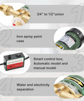 Automatic 120W Water Pressure Booster Pump features: 3/4 to 1/2 union, iron case, smart control box, water-electric separation