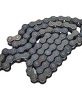 Close-up of chain from Beefed-Up Rear Axle Kit For Go Karts And ATVs 44 Inch Assembly With Pillow Block Sprockets Brake Discs Hubs Chains And Calipers.