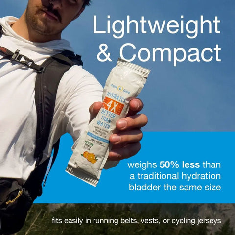 Man holding Zero Sugar Hydration Gel For Runners And Cyclists, Ready To Drink On The Go, Instant Hydration With No Water Needed