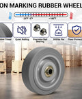 Heavy Duty Rubber Caster Wheels 4 Inch Set Of 4 1200 Lb Capacity Non Marking Replacement Wheels warehouse background