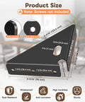 Heavy Duty Corner Brackets For Wood Furniture, Boss Level 350 Lbs Support, Matte Black Steel Braces with size dimensions.