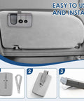 Stainless Steel Garage Door Opener Clip For Visor 10 Pack, Durable Remote Visor Clips Bulk Set shown on sun visor installation