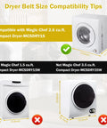 Portable Dryer Belt And Blower Fan Replacement For Compact 2.6 Cu Ft Dryers, Compatibility Guide for Magic Chef MCSDRY Models