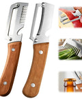 All In One Vegetable Peeler With Wooden Handle And Wide Stainless Steel Blade Perfect For Potatoes And Carrots