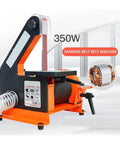 Compact Desktop Electric Grinder With Belt And Disc Sander For Woodworking, 350W sanding belt machine with adjustable table.