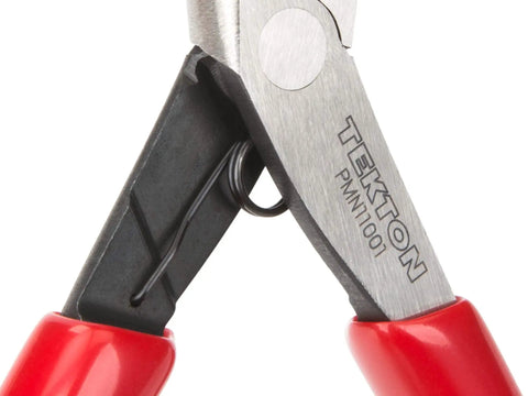 Close-up of end cutting pliers from Six-Piece Tiny But Mighty Mini Pliers Set For Precision Work Including Needle Nose, Long Nose, Bent Long Nose.