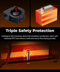 Four Spool Filament Dryer Box With Dual Heating Chambers and 200W PTC Rapid Heater, triple safety protection features