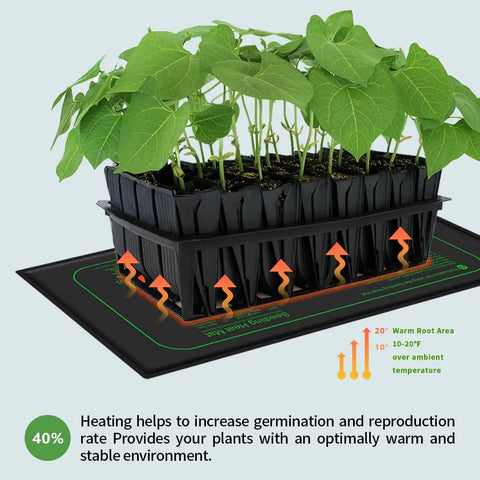 Two Pack Seedling Heat Mats For Seed Starting 10 By 20.75 Inches 21W Waterproof Heating Pad For Indoor Tray Plants Safe Durable Warm Mats For Hydroponics Germination