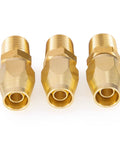 All Brass Four Piece Reusable Fittings Set For Quarter Inch ID Hose And Quarter Inch NPT Rigid Barbed To NPT Connectors Corrosion Resistant