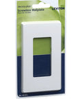 1-Gang Decora Plus Screwless Wall Plate White With Snap-On Sub Plate Durable Polycarbonate Cover For Easy Install Decora Compatible And Clean Sleek Finish For A Seamless Wall Look packaging