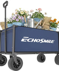 Heavy Duty Collapsible All Terrain Wagon Cart With 400 Lb Capacity And Wide 9cm Wheels With 360 Degree Swivel Front carrying gardening items