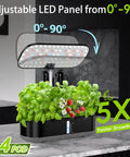 Dope Hydroponics Grow Kit With LED Grow Light For Indoor Herb Garden 14 Pods Full Spectrum Rotatable Light Panel Auto On Off Timers 12 14 16 Hours 5L Water Tank Harvest Basil Tomato Black displayed on a kitchen counter.