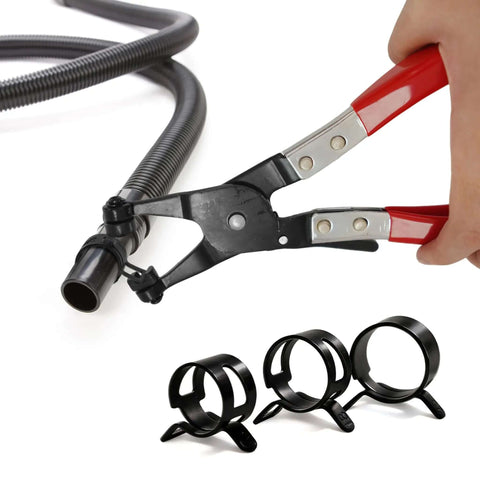 Grab This Awesome 130-Piece Spring Band Hose Clamp Kit With Swivel Pliers Perfect For Fuel Lines Silicone Tubes And Radiator Pipes Featuring Constant Tension Design And Dacromet Coated 65Mn Steel In 15 Sizes To Keep You Rolling Smooth On The Road Without. spring band hose clamp kit with swivel pliers on fuel hose and assorted clamps