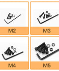 Massive 1780 Pcs Metric Screw Set With M2 M3 M4 M5 Bolts Alloy Steel Black Finish Includes Nuts Washers And Hex Socket
