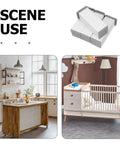 Scene showing 4 Pack White Adjustable Furniture Legs For Sofa Cabinets Tables And Shelves with versatile uses in kitchen and nursery.