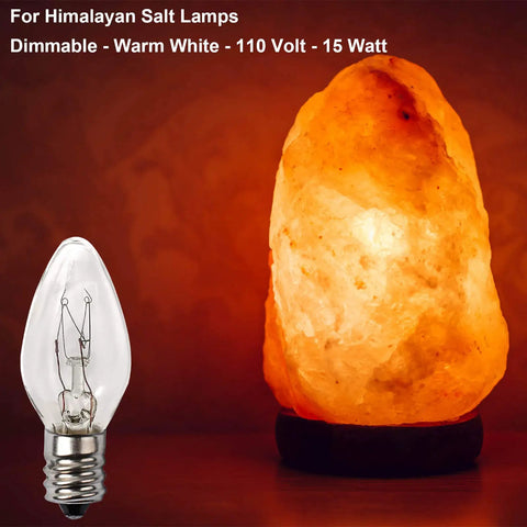 15W Himalayan Salt Lamp Bulbs 12 Pack Dimmable E12 Base Replacement for Rock Salt Lamps Scentsy and Candle Warmers