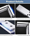 Durable 2 Pack 304 Stainless Steel Shower Door Hinges For 8-12mm Glass showing detailed construction and design