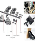 Heavy Duty Sliding Barn Door Hardware Kit Adjustable From Three Point Three Feet To Twenty Feet With Floor Rollers And Black Steel Round Tube Track For Mobile Library Ladders Built Tough Includes Track Supports Wheels And Stops components