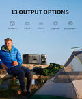 Man relaxing with Beefy F3000LFP 3072Wh Portable Power Station With 3600W Pure Sine Wave LiFePO4 Battery Backup beside a tent