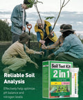 Gardening team using 2 In 1 Soil Test Kit For pH And Nitrogen With 150 Strips, Fast Easy To Use for soil analysis.