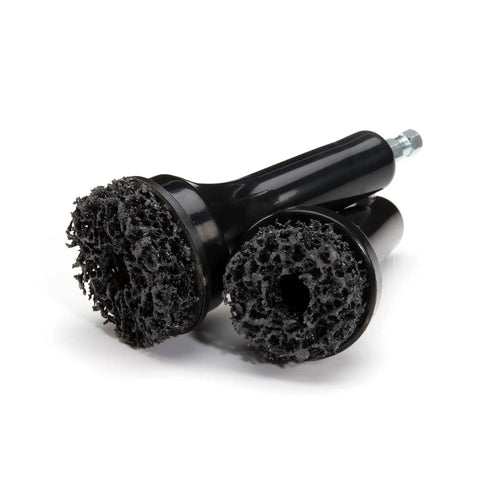 Black nylon pads for Wheel Hub and Rotor Polishing Kit With Tough Nylon Pads For Rust Removal And Built Up Grime, DIY Friendly, Pro Grade, Power Tool Compatible For 3/8 And 1/2 Inch Drills, Cleans Brake Rotors, Drums, Lug Studs Without Damaging Surfaces